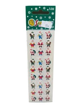 Sealed Vintage SandyLion Colorful Mini Santa Clause Stickers